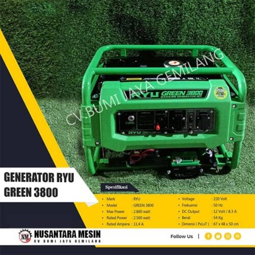 MESIN GENSET / GENERATOR RYU GREEN 3800